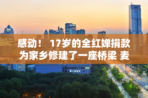 感动！ 17岁的全红婵捐款为家乡修建了一座桥梁 麦河村为她立了一座纪念碑 表彰她的善举